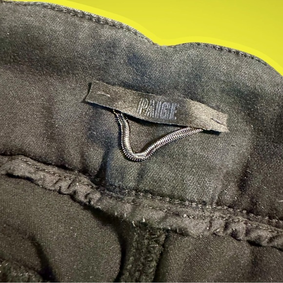 PAIGE Denim ‘Corset Genevieve’ Jeans in “Boss Black” with Raw Hem Size 30 - Picture 2 of 11